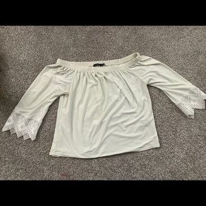 Boohoo cream off the shoulder top